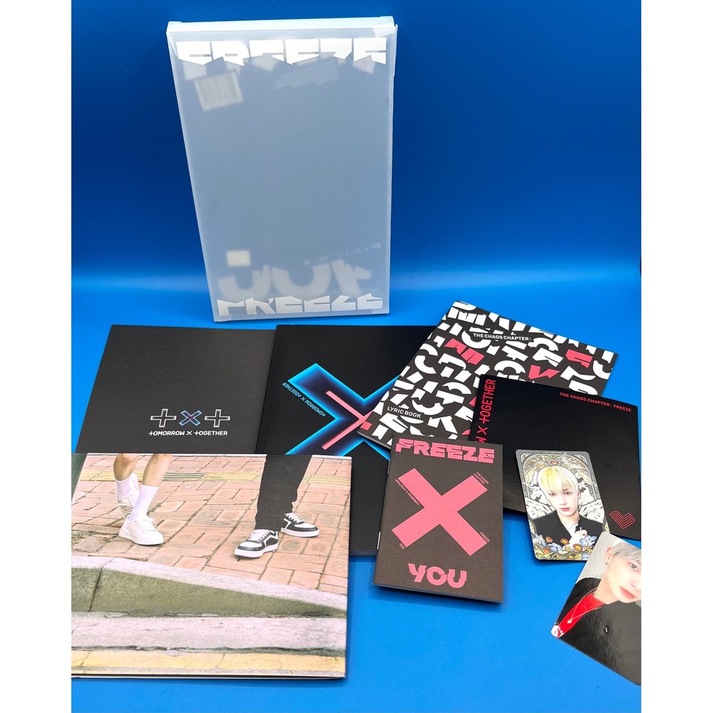 K-POP TXT FREEZE Album The Chaos Chapter : YOU CD Lyric Book Poster Cards